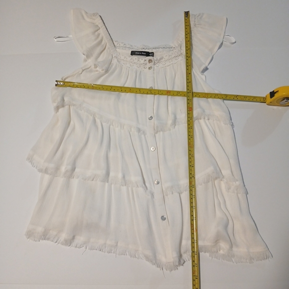 Doe & Rae Button Up Rufled Top Blouse Woman Size S - Picture 9 of 10